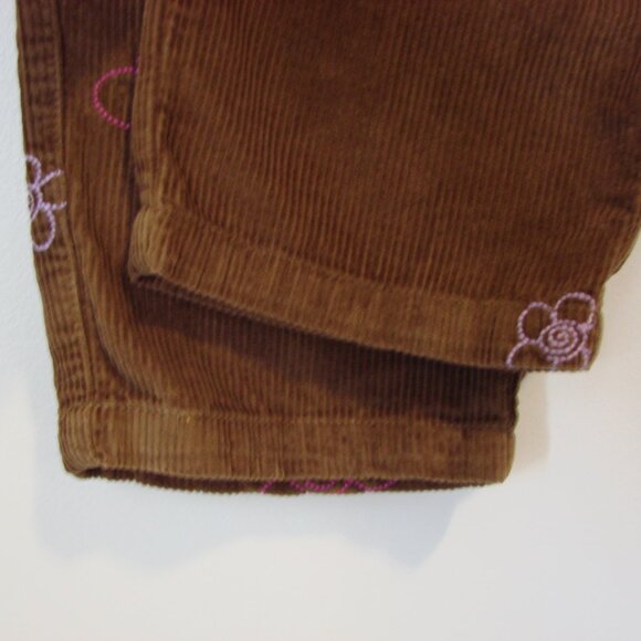 Urban Outfitters Brown Corduroy Beach Pant Floral Embroidered Ankle Crop Small - Picture 9 of 15